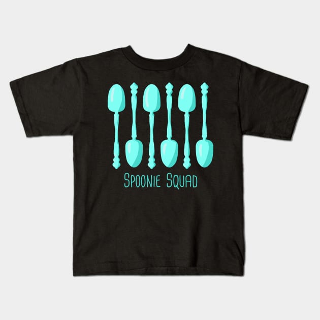 Spoonie Squad (Teal) Kids T-Shirt by KelseyLovelle